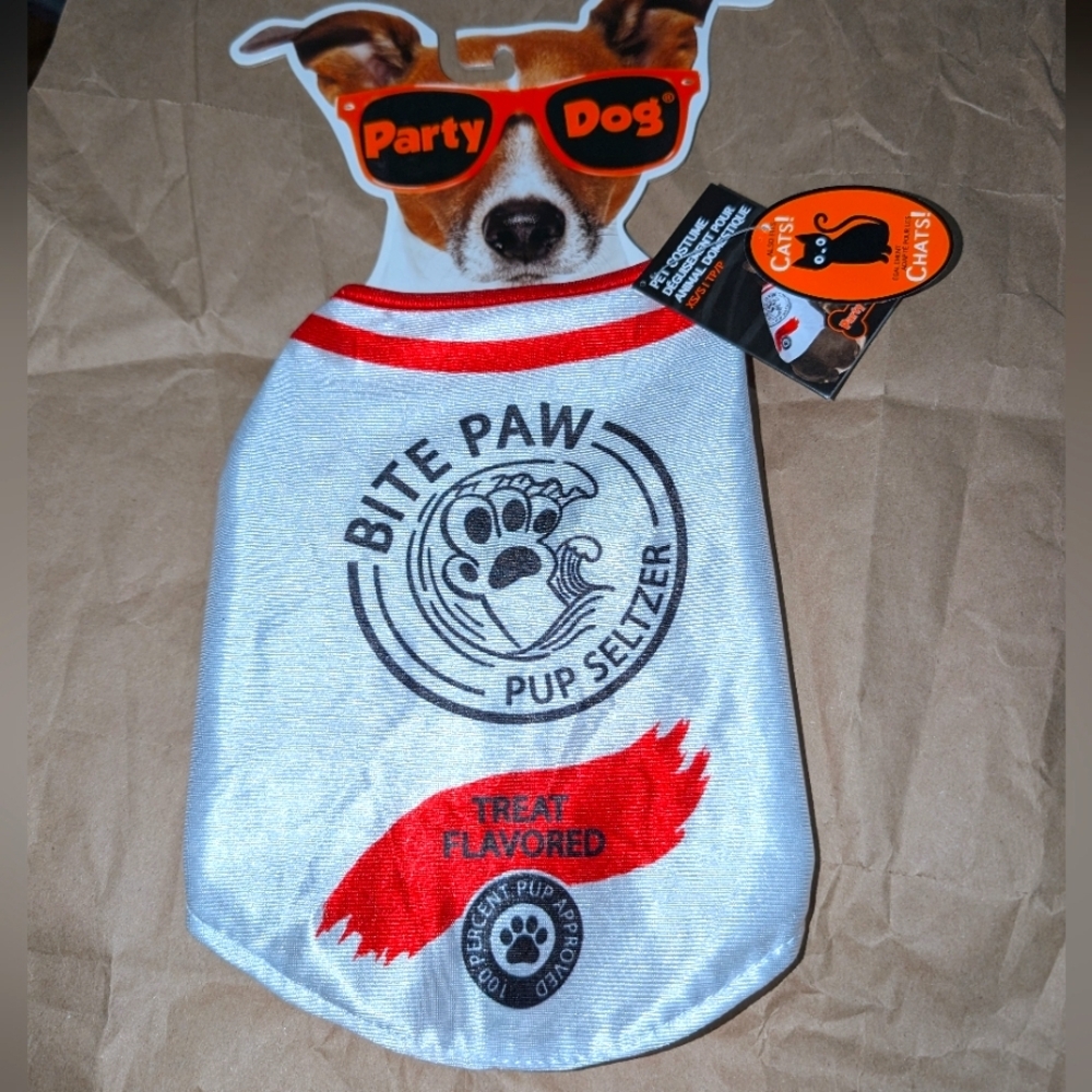 Pup Seltzer Dog Costume - Red and White